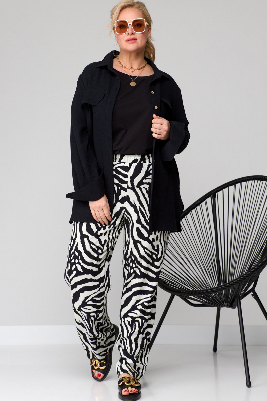 Брюки SOVA 11140 дизайн зебра - фото 2